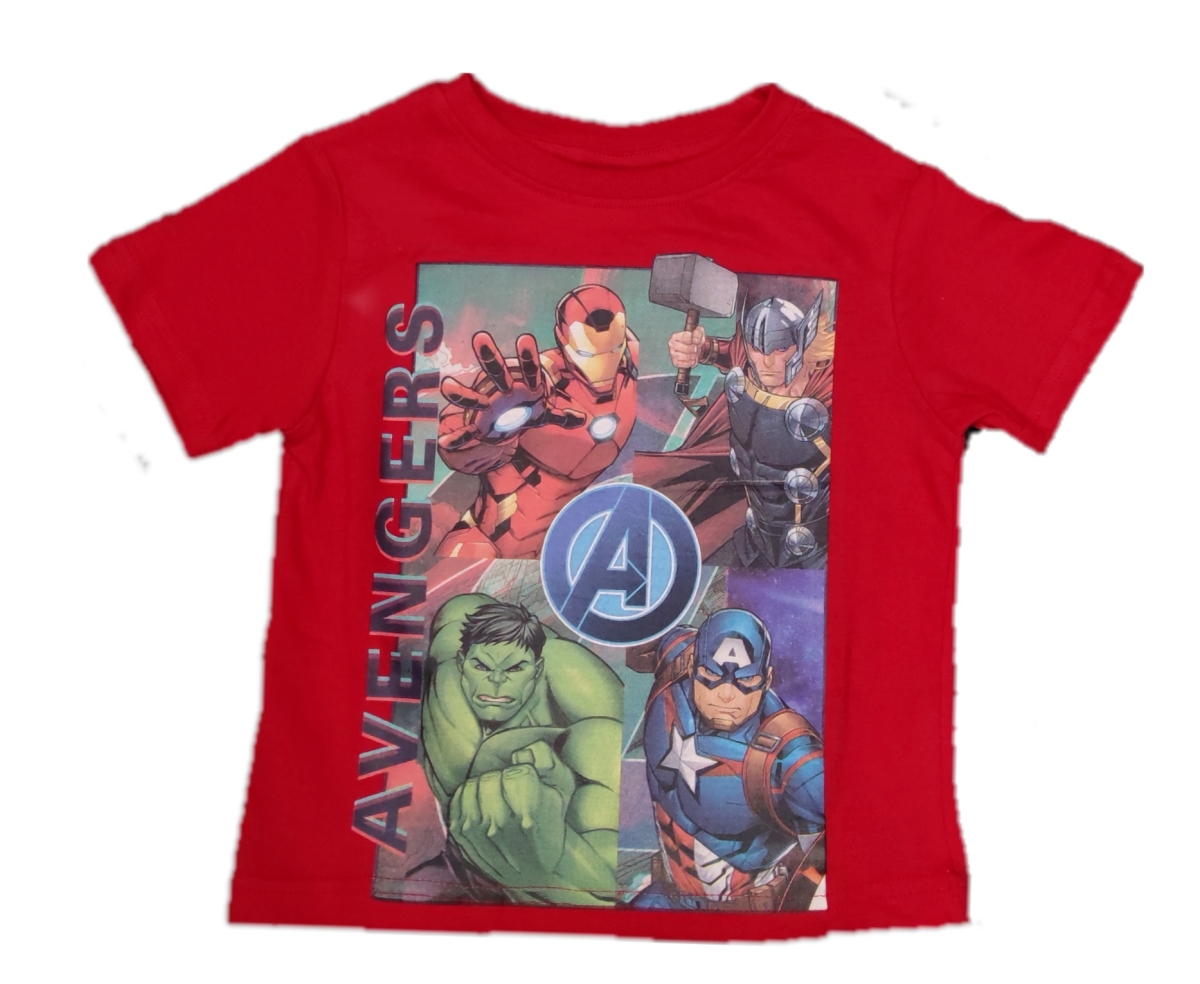 Avengers Jungen T-Shirt in rot mit Iron Man, Thor, Hulk und Captain America | MARVEL
